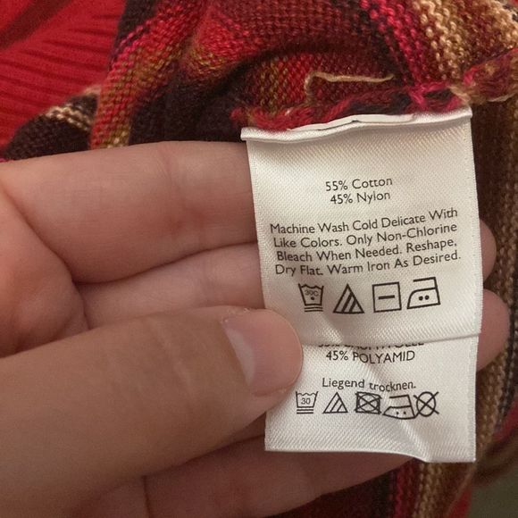 Eddie Bauer red and brown striped sweater in size XL - Picture 7 of 7